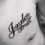 tetoválás a gyermek nevével - fotó példa egy kész tetoválásra a 06032016 -ból 15