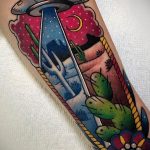 Photo of tattoo with UFO - aliens 07/02/2020 №161 -UFO tattoo-
