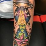 Photo of a tattoo with UFO - aliens 07/02/2020 №159 -UFO tattoo-