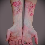 Sakura tetoválás a csuklón - fotó példa 12122015 -ből, 3. sz