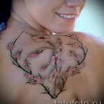 sakura tetoválás a lapockán - fotó példa 12122015 -ből 2