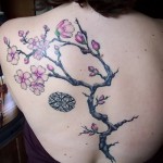 sakura tetoválás a lapockán - fotó példa 12122015 9. szám