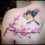 sakura tetoválás a lapockán - fotó példa 12122015 11. sz