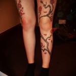 sakura tetoválás a lábán - fotó példa 12122015 7. szám