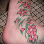 sakura tetoválás a lábán - fotó példa 12122015 10. sz