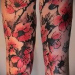 sakura tetoválás a lábán - fotó példa 12122015 11. sz