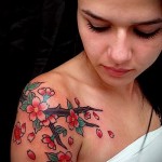 Cseresznyevirágos tetoválásminták-a nők szeretik a japán tetoválásokat