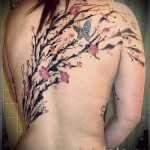 sakura tetoválás a hátulján - fotó példa 12122015 № 6
