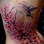 sakura tetoválás a hátlapon - fotó példa 12122015 № 11