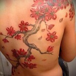 sakura tetoválás a hátán - fotó példa 12122015 № 14