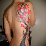 sakura tetoválás az oldalán - fotó példa 12122015 -ből 5. sz