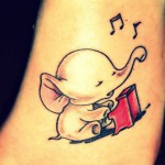 Татуировка на пиано слон