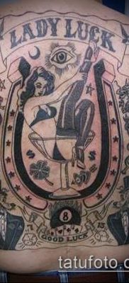 fotó egy szerencsés talizmán tetoválásról (jelentése) - egy példa egy érdekes tetoválási tervre - 014