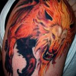 Sonne Löwe Tattoo - ein cooles Foto des fertigen Tätowierung 14072016 2