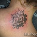 nap tetoválás a nyakán - hűvös fotó a kész tetoválásról 14072016 2