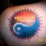 Tattoo -Sonnenuntergang - menő fotó a fertigen Tätowierung auf 14072016 1