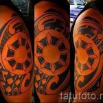 Polynesien Tätowierung Sonne - ein Foto des fertigen Tätowierung auf Klassenzimmer 14072016 4