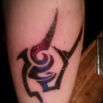 Fotó a Bika csillagjegy kész tetoválásáról - éles szarvú szimbólum