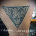 Tiger in einem Dreieck Tätowierung - Foto Beispiel eines kühlen Tätowierung auf 14072016 1