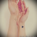Trokut tatouage sur le poignet - primjer fotografije d'un tatouage frais sur 14072016 1
