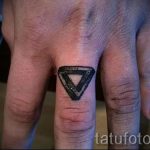 Triangle tatouage sur son doigt - par exemple photo d'un tatouage frais sur 14072016 2