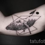 Wal im Dreieck Tätowierung - Foto Beispiel eines kühlen Tätowierung auf 14072016 2