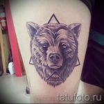 Bär Tätowierung im Dreieck - Foto Beispiel eines kühlen Tätowierung auf 14072016 1