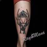 cerfs de tatouage dans le trougao - Fotografija primjer d'un tatouage frais sur 14072016 1