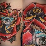 Očna tetovaža Berg im Dreieck - Foto Beispiel eines kühlen Tätowierung auf 14072016 1