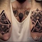 Freimaurerischen Dreieck Tattoo - Foto Beispiel eines kühlen Tätowierung auf 14072016 2