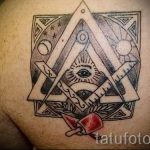 Masonska tetovaža trokuta - Fotografija primjer d'un tatouage frais sur 14072016 2