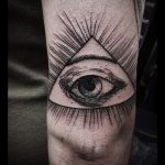 tatouage trokut avec un oeil - primjer fotografije d'un tatouage frais sur 14072016 2