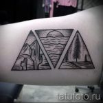 Tätowierung drei Dreieck - Foto Beispiel eines kühlen Tätowierung auf 14072016 1