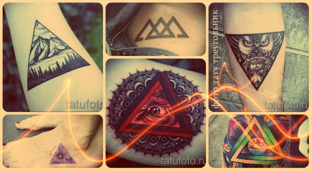 Fotografija tetovaže trokuta - vrijedni primjeri gotovih tetovaža