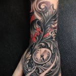 Tattoo -Muster auf der Hand - ein Fotomodell für die Auswahl von 28022016 2