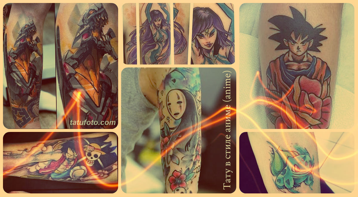 Anime stílusú tetoválás (anime) - kész rajzok fotóinak gyűjteménye
