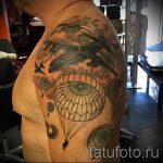 татуировка на купол с парашут във въздуха - снимка пример татуировка 2158 tatufoto.ru