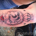 татуировка на купол с парашут във въздуха - снимка пример татуировка 17173 tatufoto.ru