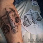Mérleg tetoválás a karon - fotó példa 13122015 23. szám