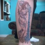 Vízöntő tetoválás a lábán - fotó - egy példa a kész tetoválásra 01082016 3128 tatufoto.ru