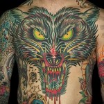 farkas tetoválás a mellkason 2