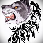 скица на татуировка вълк