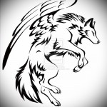 скица на татуировка вълк