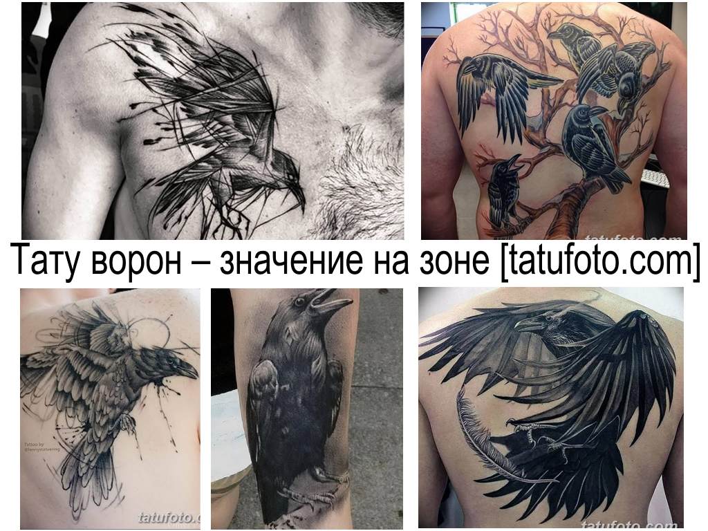 Raven tetoválás - jelentése a zónán - fotó példák tetoválás mintákra - gyűjtemény
