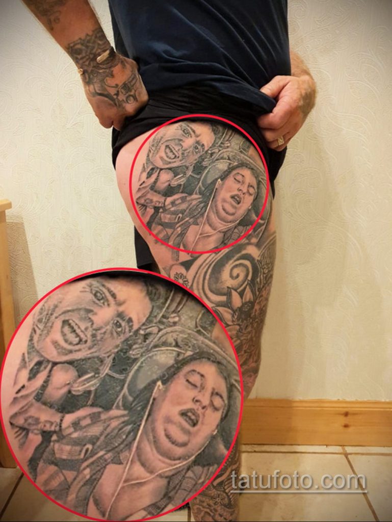 Humor za tetovaže 80LvL - tetovaža portreta usnule supruge na boku kao zla šala - fotografija 2