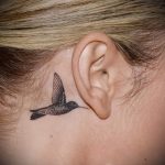 kolibri tetoválás a fül mögött 1