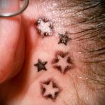 csillag tetoválás a fül mögött - fotók a kész tetoválási lehetőségekről 6