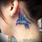 kolibri tetoválás a fül mögött - fotók a kész tetoválási lehetőségekről 2
