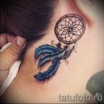 álomfogó tetoválás a fül mögött - fotók a kész tetoválások lehetőségeiről 5