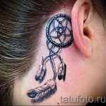 álomfogó tetoválás a fül mögött - fotók a kész tetoválási lehetőségekről 6